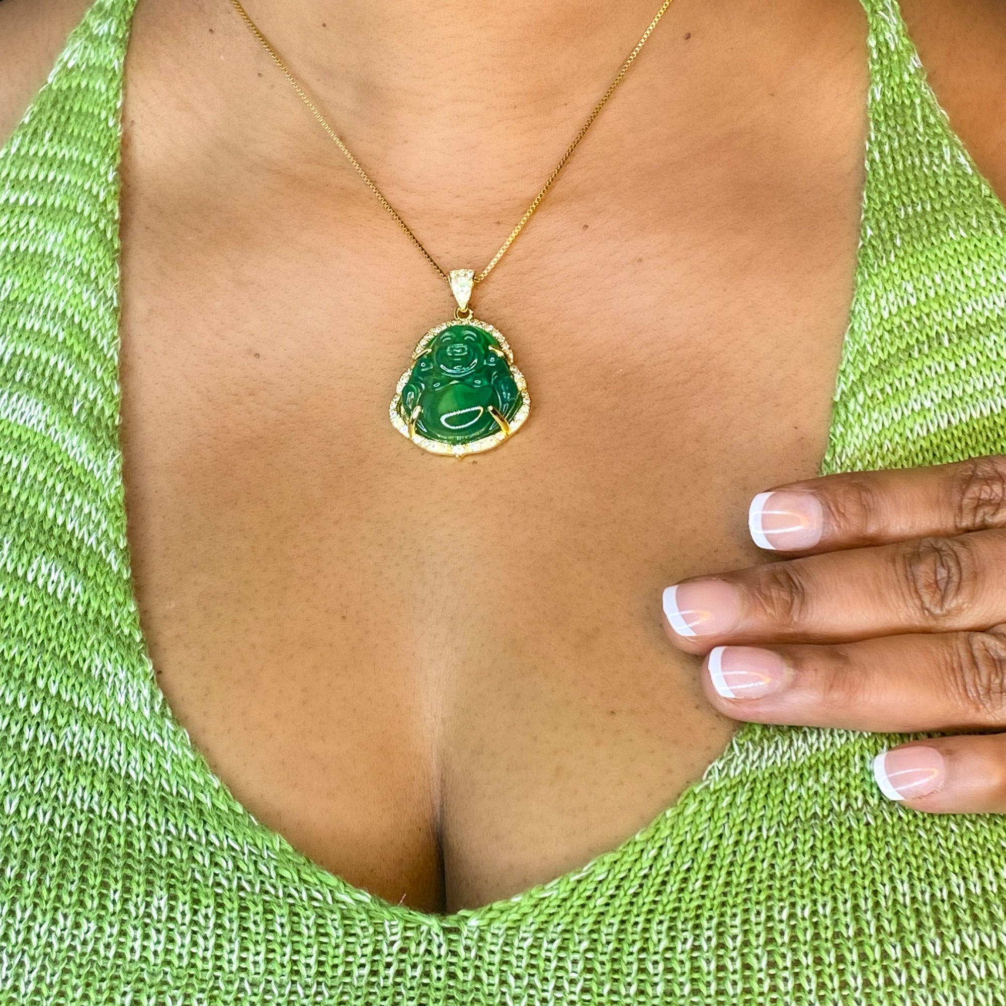 Green Jade Buddha Pendant – Lineage Jewelry