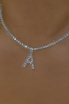 Iced Out Initial Necklace -Tennis