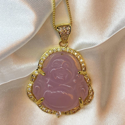 Icy Pink Buddha Necklace
